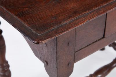 18th c Stretcher Base Oak Table