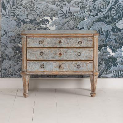 18th c Swedish Gustavian Commode in Original Paint Georg Haupt