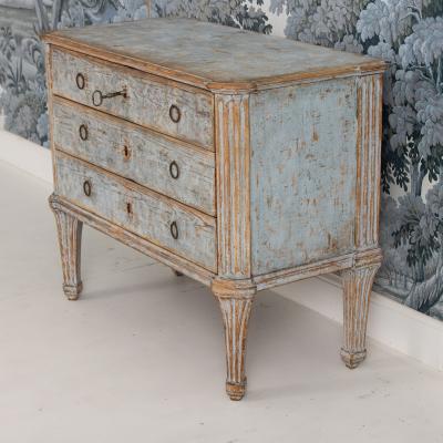 18th c Swedish Gustavian Commode in Original Paint Georg Haupt