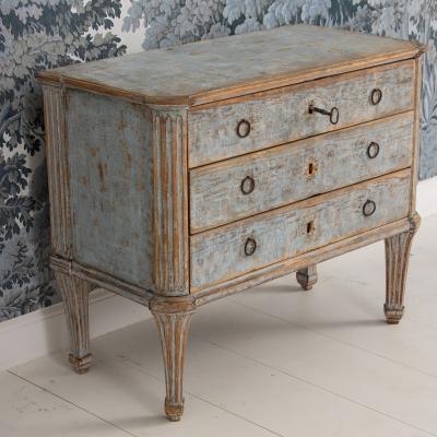 18th c Swedish Gustavian Commode in Original Paint Georg Haupt