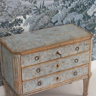 18th c Swedish Gustavian Commode in Original Paint Georg Haupt