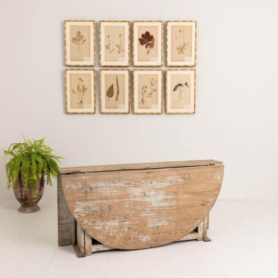 18th c Swedish Gustavian Period Drop Leaf Table and Console in Original Paint