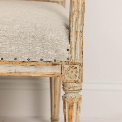 18th c Swedish Gustavian Period Sofa in Original Paint By Johan Lindgren