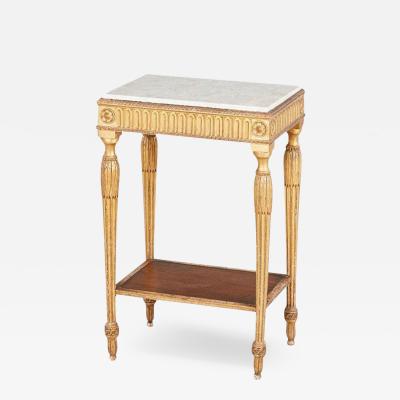 18th c Swedish Marble and Giltwood Table