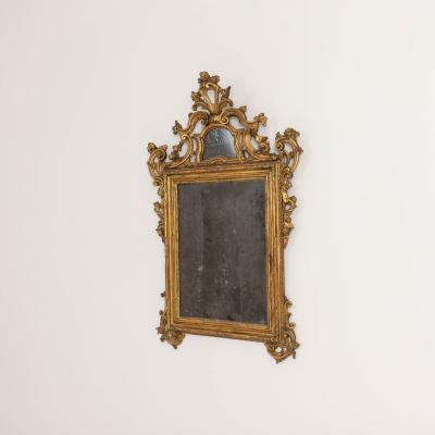 18th c Venetian Baroque Mirror in Original Giltwood with Original Mirror Plates