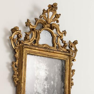 18th c Venetian Baroque Mirror in Original Giltwood with Original Mirror Plates