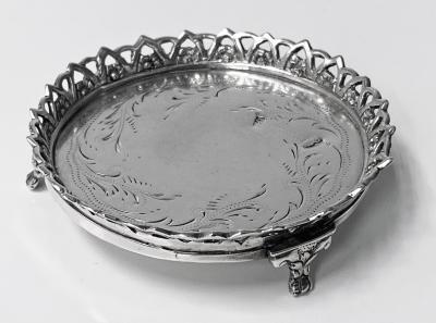 18th century Continental Silver Coaster C 1780