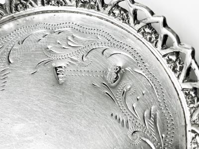 18th century Continental Silver Coaster C 1780
