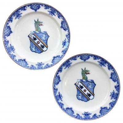 18th century Dutch Delft Dragon Plates