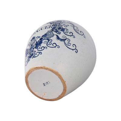 18th century Dutch Delft Jar Inscribed Rose scent