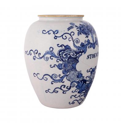 18th century Dutch Delft Jar Inscribed Stokvis
