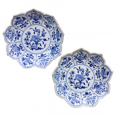 18th century Dutch Delft Lotus Plates