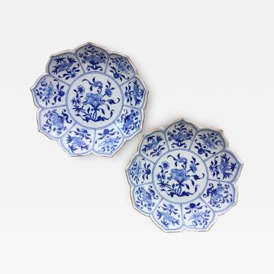 18th century Dutch Delft Lotus Plates