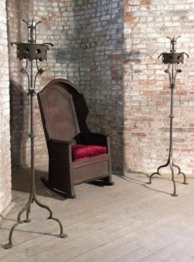 18th century English Oak Porter or Rocking Chair