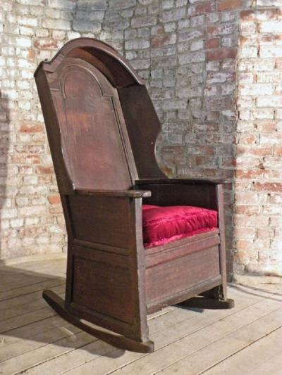 18th century English Oak Porter or Rocking Chair