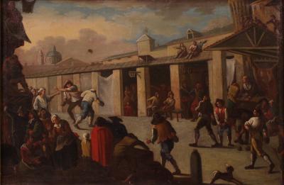 18th century Italian painting genre scene