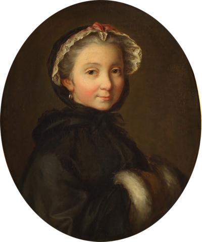 18th century Italian painting portrait of a young lady