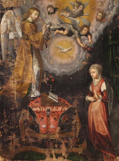18th century Italian religious painting Annunciation