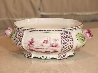 18th century Porcelain Tureen with Clamecy Markings