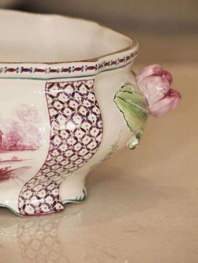 18th century Porcelain Tureen with Clamecy Markings