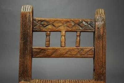 18th century folk art pine spindle back childs chair