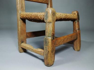 18th century folk art pine spindle back childs chair