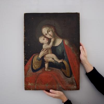 18th century painting of Madonna and Child