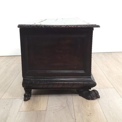 18th or 17th Century Italian Walnut Dowry Chest or Cassone