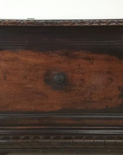 18th or 17th Century Italian Walnut Dowry Chest or Cassone