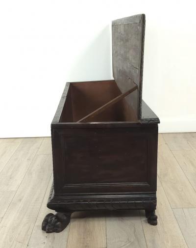 18th or 17th Century Italian Walnut Dowry Chest or Cassone