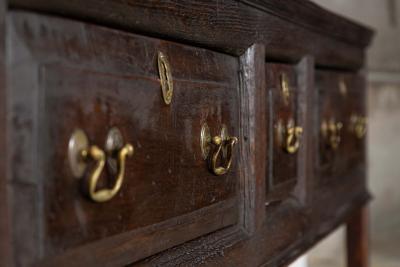 18thC English Oak Vernacular Dresser Base