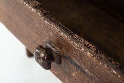 18thC French Elm Oak Provincial Farmhouse Table