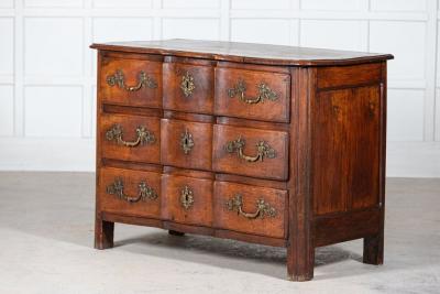 18thC French Walnut Bombe Chest Commode