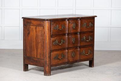 18thC French Walnut Bombe Chest Commode