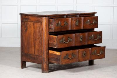 18thC French Walnut Bombe Chest Commode