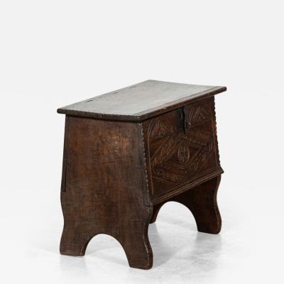 18thC Irish Oak Bible Box Coffer Stool