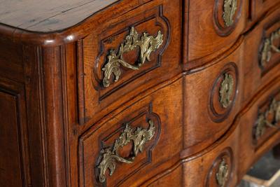 18thC Provincial Louis XV Fruitwood Serpentine Commode