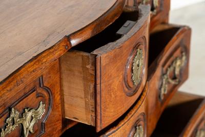 18thC Provincial Louis XV Fruitwood Serpentine Commode