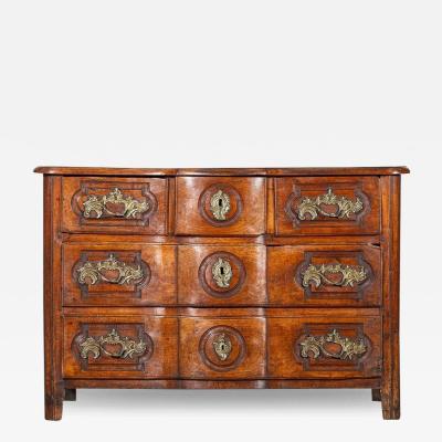 18thC Provincial Louis XV Fruitwood Serpentine Commode