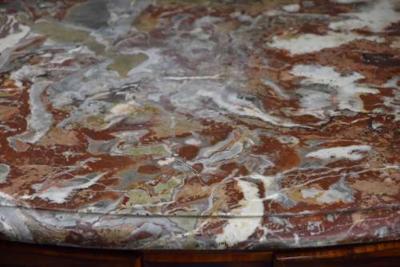 18thc French R gence rosewood serpentine commode with marble top