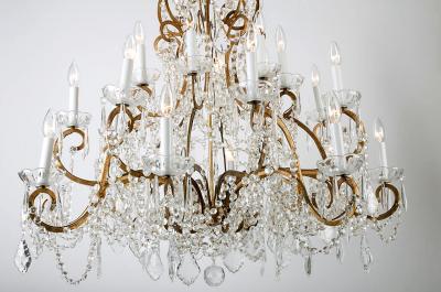 19 Arms Lights Vintage French Crystal Chandelier