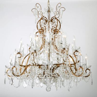 19 Arms Lights Vintage French Crystal Chandelier