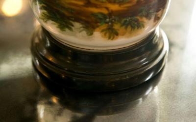 19 C French Chinoiserie Porcelain Lamps Pair