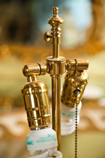 19 C French Chinoiserie Porcelain Lamps Pair