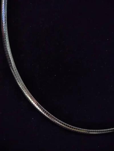19 Sterling Silver Wide Omega Link Necklace with Lobster Clasp
