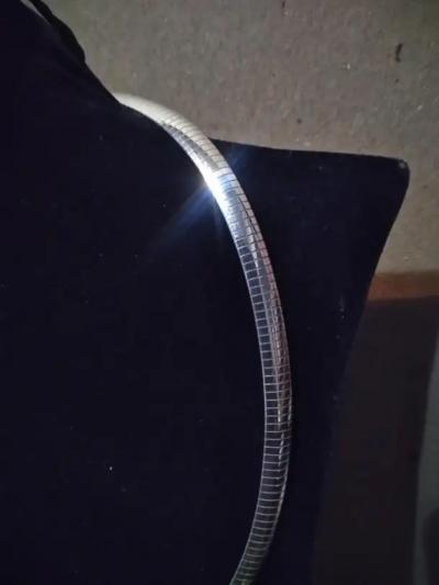 19 Sterling Silver Wide Omega Link Necklace with Lobster Clasp