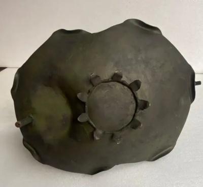 1900 Art Nouveau Patinated Bronze Fruit Basket Japanese Crane And Water Lilies