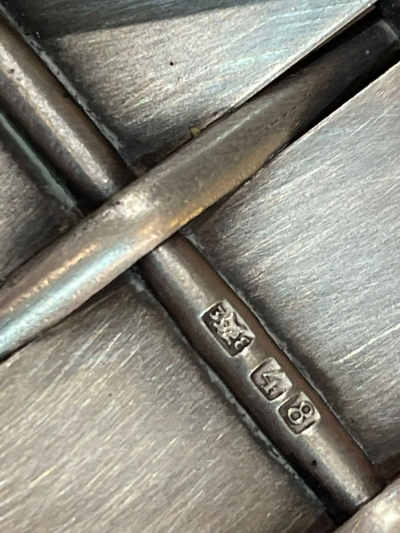 1900 Pair of Presentation Baskets in Silvered Metal from Parisian Palace