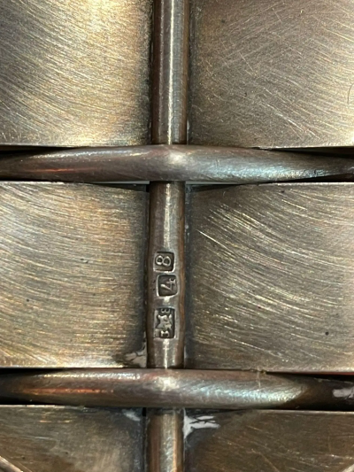 1900 Pair of Presentation Baskets in Silvered Metal from Parisian Palace