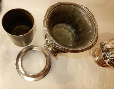 1900 Pair of Silver Metal Refreshers in the Style of Napoleon 3